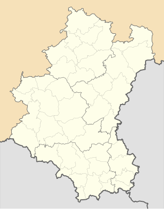 Mapa konturowa prowincji Luksemburg, po prawej nieco u góry znajduje się punkt z opisem „Houffalize”