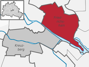 Friedrichshain auf der Karte von Friedrichshain-Kreuzberg