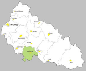 Poloha v rámci Zakarpatské oblasti