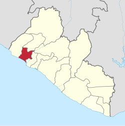 Bomin piirikunnan sijainti Liberiassa.