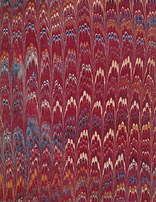 Marbled book board from a book published in London in 1872 Book board marbling.jpg