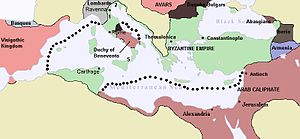 A Map of the Byzantine Empire by 650 AD