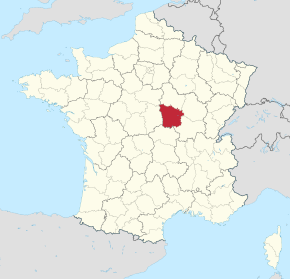 Kart over Nièvre