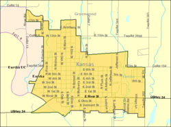 Detailed map of Eureka, Kansas