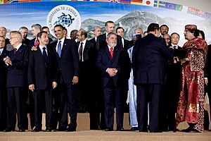 A "family" photo at the G-8 summit i...