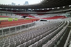 Gelora Bung Karno Main Stadium hosted the ceremonies and athletics events. GBK Main Stadium new seats.jpg