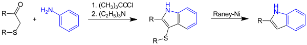 Reaktionsschema Gassman-Indol-Synthese