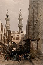 218. The minarets at the Bab Zuweyleh, and entrance to the mosque of the Metwalis