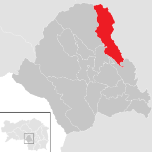 Lage der Gemeinde Geistthal-Södingberg im Bezirk Voitsberg (anklickbare Karte)