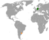 Location map for Germany and Uruguay.