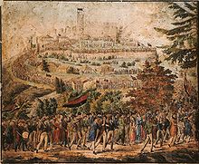 Erhard Joseph Brenzinger, Der Zug zum Hambacher Schloss 1832, Voll-koloriert