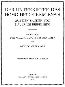 Couverture de la monographie qui décrit la découverte et Homo heidelbergensis.