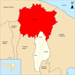 Peta genah Kecamatan Kintamani ring Bangli