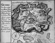 Karte der Insel Felsenburg von Johann Gottfried Schnabel