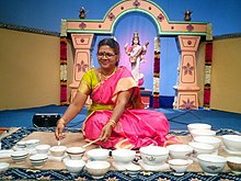 Shashikala presenting a Jaltarang music concert