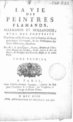 Vignette pour La Vie des Peintres Flamands, Allemands et Hollandois