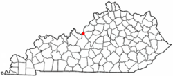 Location of West Point, Kentucky