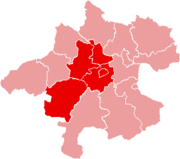 Mapa Horních Rakous s vyznačením Hausruckviertel