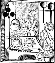 איור פורסם ב-1485 על ידי פיטר וגנר (Peter Wagner). מתוך יוהנס פישאואר (Johannes Fischauer), אאוגסבורג 1505.