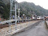 駅舎からみた構内（2018年3月）