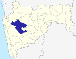 Расположение района Ахмеднагар в Махараштре