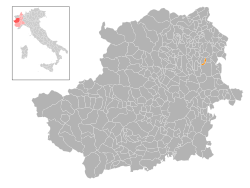 Locatie van Barone Canavese in Turijn (TO)