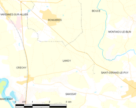 Mapa obce Langy