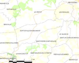 Mapa obce Sortosville-en-Beaumont