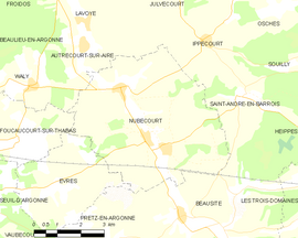 Mapa obce Nubécourt