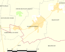 Mapa obce Villers-Outréaux