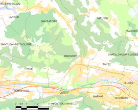 Mapa obce Marignier