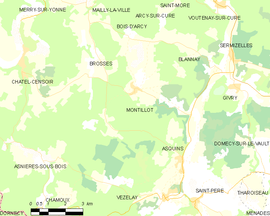 Mapa obce Montillot