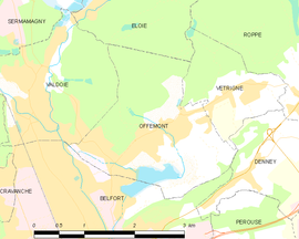 Mapa obce Offemont