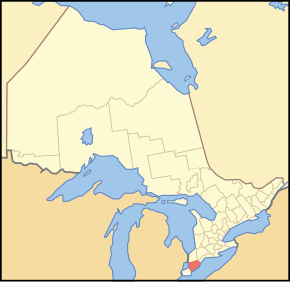 Четем-Кент на провінційній мапі Онтаріо.