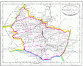 Симбирская губерния на карте 1835 г. с обозначениями уездов.