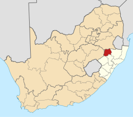 Ligging Amajuba District Municipality