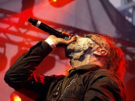 Attila Csihar performing with Mayhem at Jalometalli 2008 in Oulu, Finland