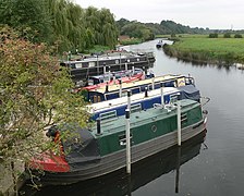 Boats moored (on the River Soar) at Zouch Marina