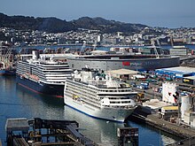 Phot of large cruise ships berthed in Wellington