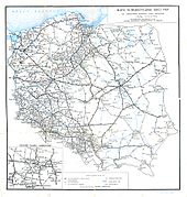 Polská železniční síť v roce 1953