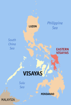 Mapa han Pilipinas ginpapakita han Rehiyon VIII