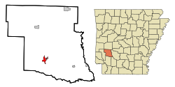 Location within Pike County and Arkansas