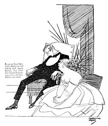 1916 Rea Irvin illustration depicting a bore putting her audience to sleep Rea Irvin illustration for Why He Married Her, 1916.jpg