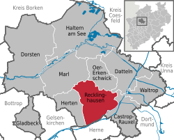 Elhelyezkedése Észak-Rajna–Vesztfália térképén