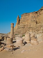 Ruins of the temple of Mut at the foot of Jebel Barkal.