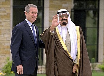 King Abdullah Bin Abdulaziz Al Saud of Saudi Arabia with George W. Bush. (Photo credit: Wikipedia)