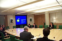 Steven Koonin, BP's Chief Scientist, speaking in the company boardroom in 2005 (top right of picture) Steven Koonin BP 2005-02-22.jpg