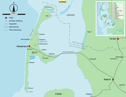 Mapa d'a isla Sylt