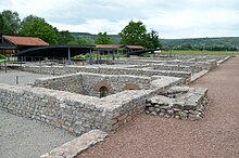 Vue d'un quartier gallo-romain dégagé dans un site archéologique de Moselle