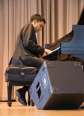 English: The Vijay Iyer Quartet performed an i...